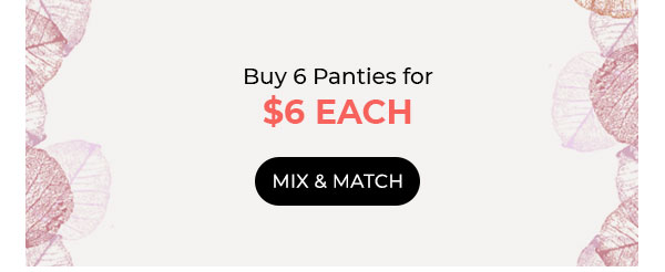 Buy 6 Panties for $6 Each