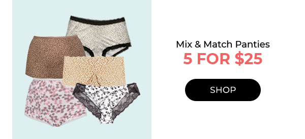 Shop Panties 5 for $25