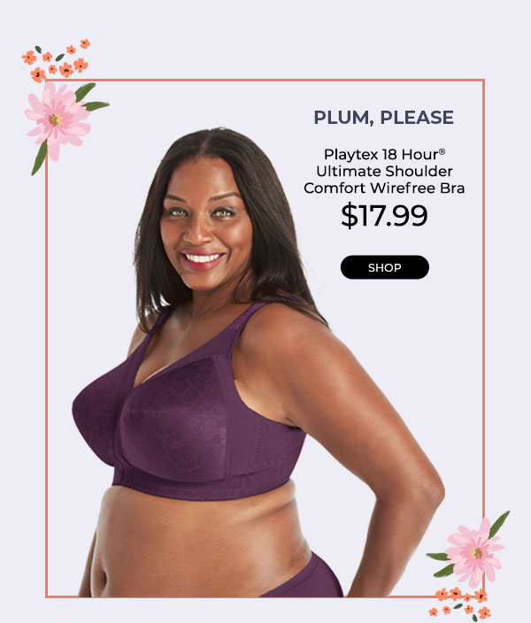 Playtex Women's Plus Size 18 Hour Ultimate Shoulder Comfort